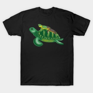 A big turtle with babies on his back T-Shirt